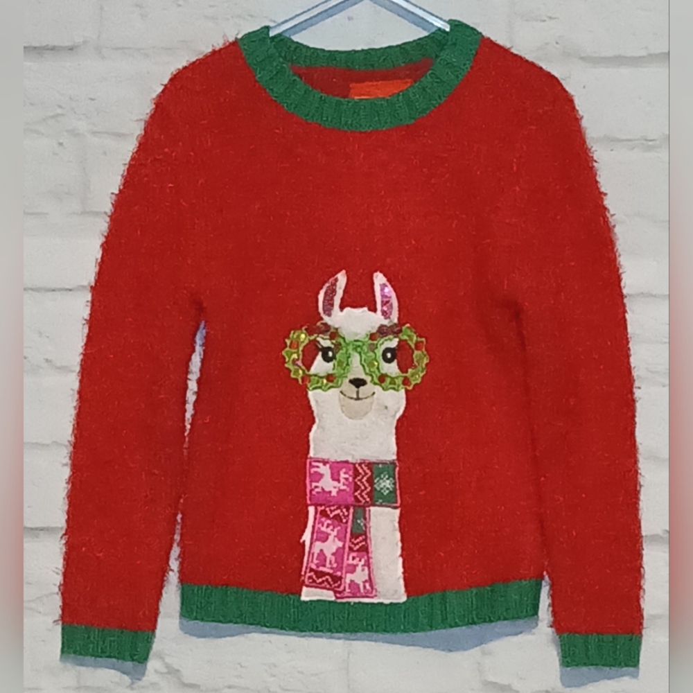 Joyland Red Llama Holiday Sweater, Size 3T